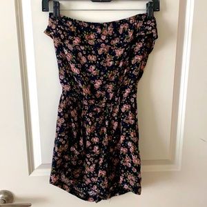 Black & Pink Floral Romper